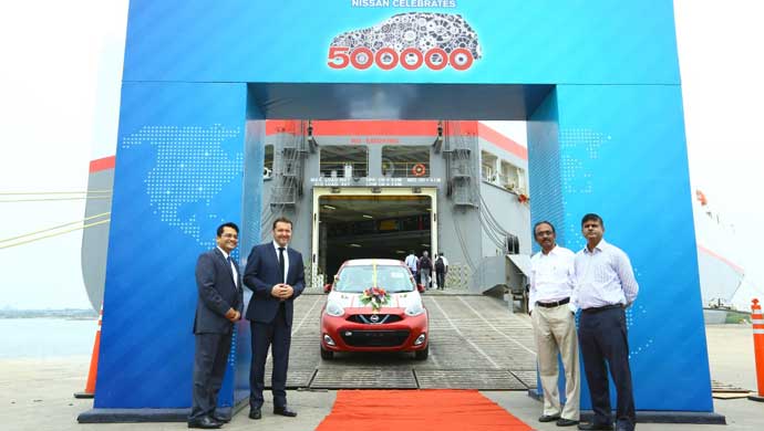 Nissan has exported the 500,000th car manufactured in India