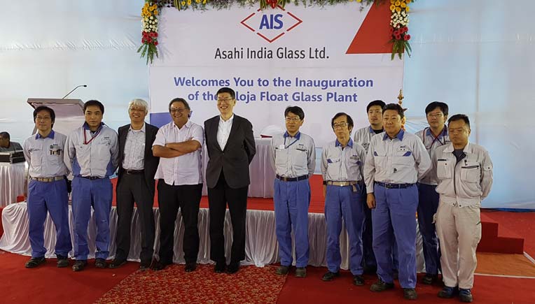 Asahi officials at the Taloja plant