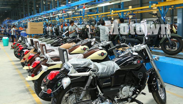 UM motorcycles being assembled at the Lohia Auto plant in Uttarakhand