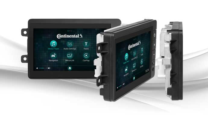 Using an optimized system on chip, Continental’s Radio Platform features a only 40mm deep flat panel design.