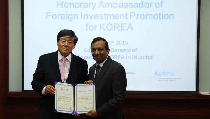 Dr Pawan Goenka, Executive Director, Mahindra & Mahindra Ltd., was appointed Honorary Ambassador of Foreign Investment Promotion for Korea 