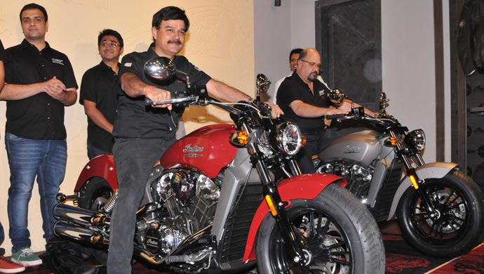 Pankaj Dubey at Indian Motorcycle dealership in Hyderabad