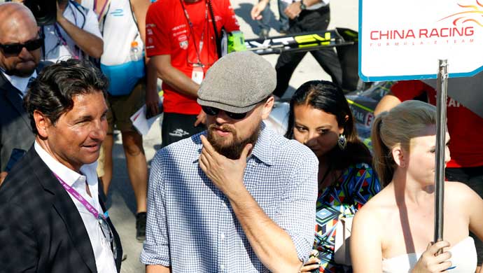 Leonardo DiCaprio at one of the Formula E races