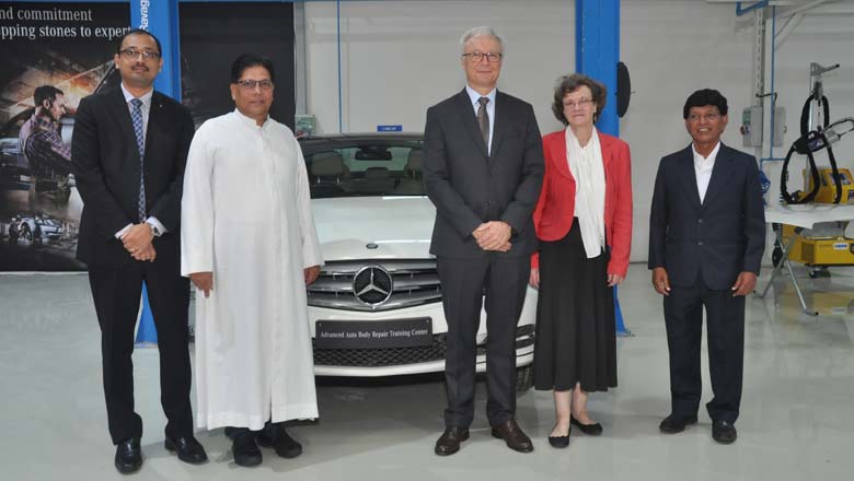 Mercedes officials at the Advanced Auto Body Repair Training Centre