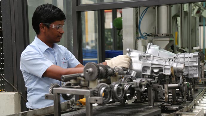 A worker at the Avtec Hosur plant