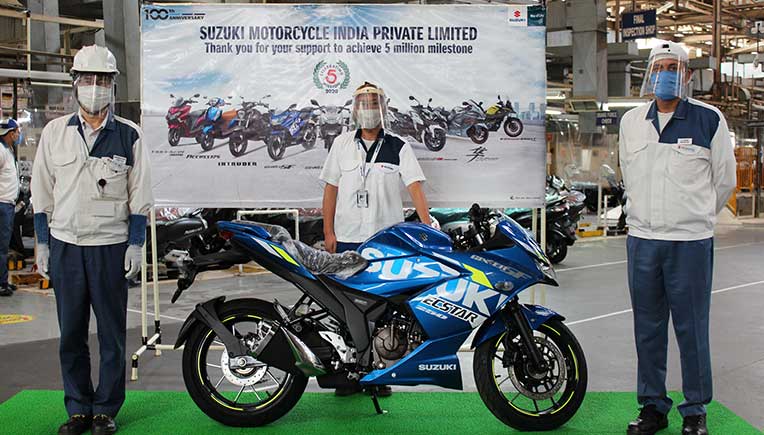 Suzuki Motorcycle India rolls out 5 millionth vehicle from Gurugram plant 