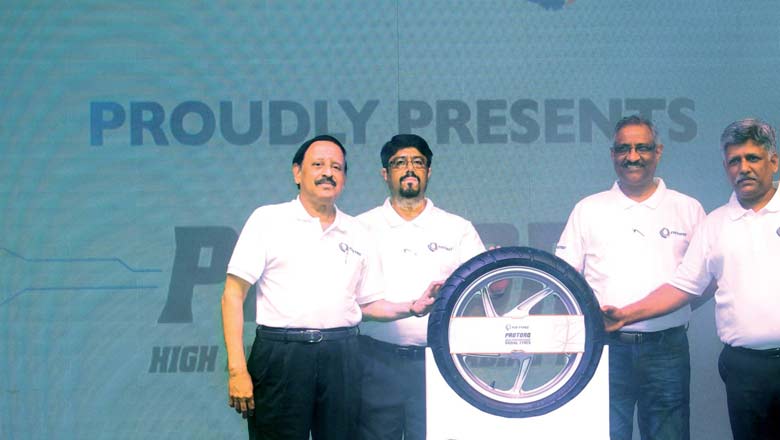 Senior officials of TVS Tyres at the Protorq tyre launch