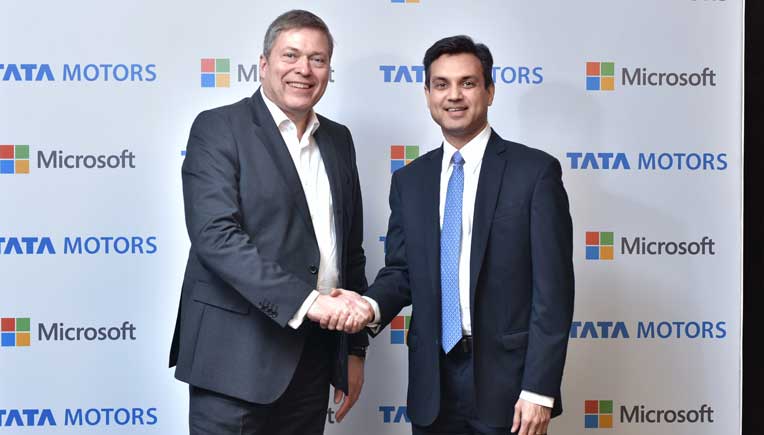 Guenter Butschek, CEO & MD, Tata Motors with Anant Maheshwari, President, Microsoft India 