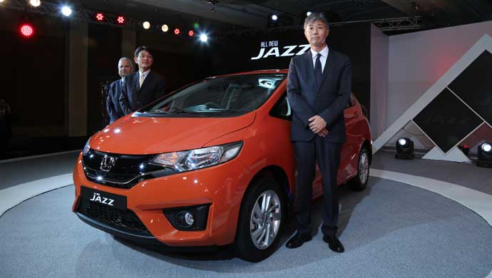 Senior Honda officials at the new Jazz launch in New Delhi