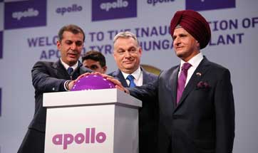 Apollo Tyres inaugurates Rs 3246 crore Hungary plant 