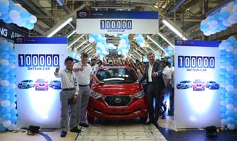 Datsun rolls out 100,000th car from Chennai facility in India 