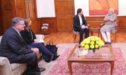 GM chairman Tim Solso, CEO Mary Barra meet Modi