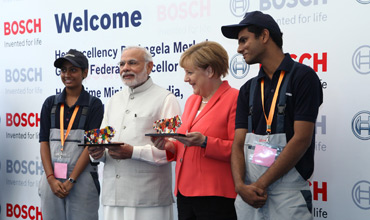 German Chancellor Merkel, Modi visit Bosch facilities in Bangalore