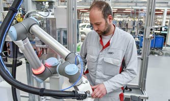 Human robot cooperation heralds new kind of manufacturing at Audi