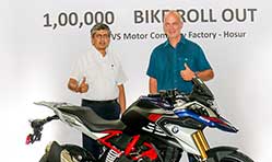TVS rolls out 100,000 unit of BMW 310cc motorcycle from Hosur facility