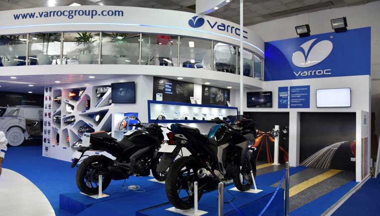 Varroc products on display at the Auto Expo 2018