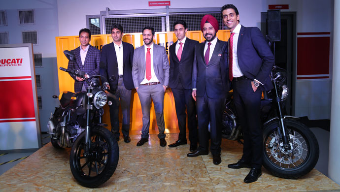 Ducati officials at the launch