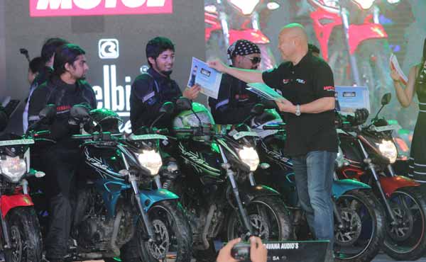 Yamaha India official at the completion of the 10000km ride