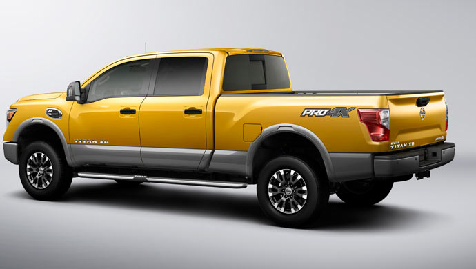 Titan is powered by a new Cummins 5.0L V8 Turbo Diesel rated at 310 horsepower and hefty 555 lb-ft of torque.