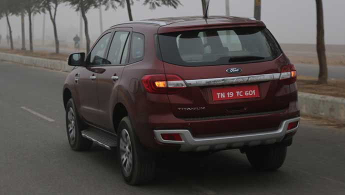 Rear shot of the all new Ford Endeavour