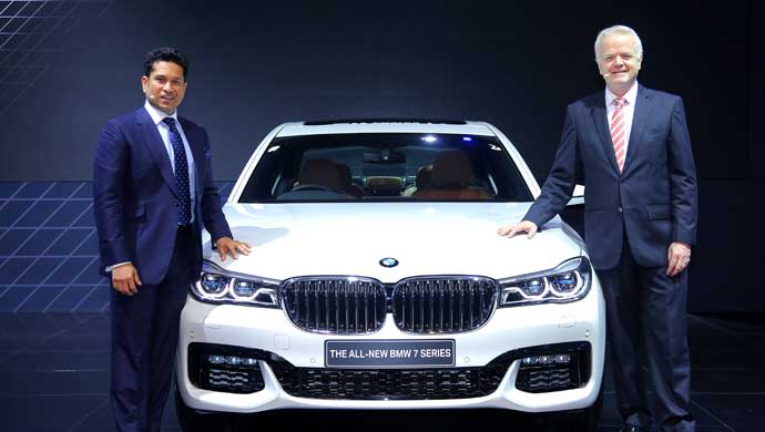Sachin Tendulkar and Philipp von Sahr with the all-new BMW 7 Series