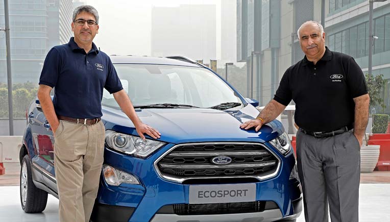 Anurag Mehrotra, Left, President and MD, and Vinay Raina, Executive Director-Marketing, Sales and Service, Ford India at new Ford EcoSport launch