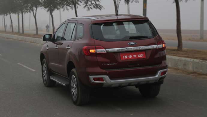 Rear shot of the all-new Ford Endeavour