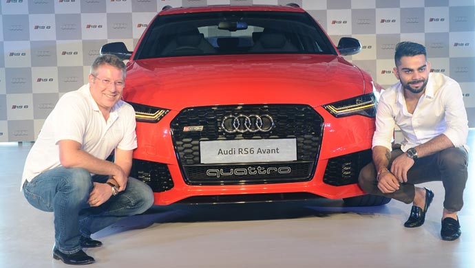 Joe King & Virat Kohli at the launch of the Audi RS 6 Avant