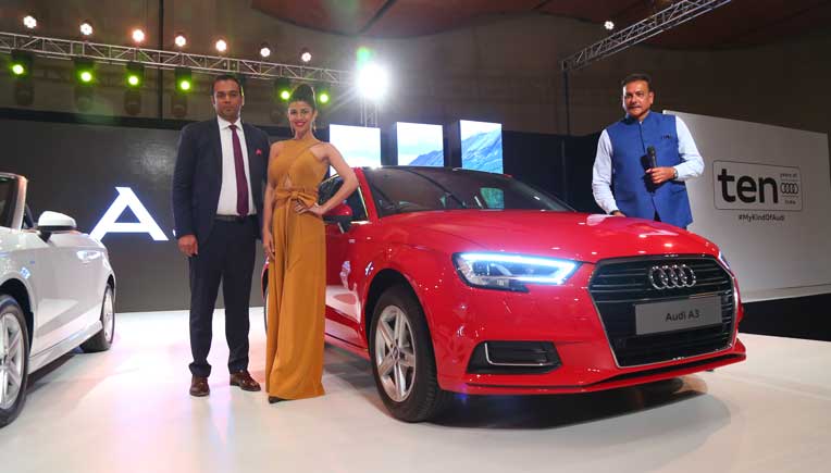 The new Audi A3 was launched in the capital by Rahil Ansari, Head, Audi India in the presence of Bollywood actress Nimrat Kaur and former cricketer Ravi Shastri.