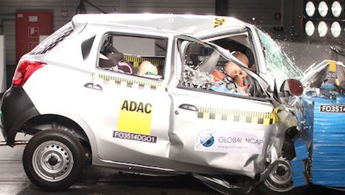 Datsun Go fails. Picture courtesy Global NCAP