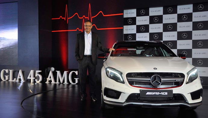 Eberhard Kern, MD & CEO of Mercedes-Benz India with the GLA 45 AMG
