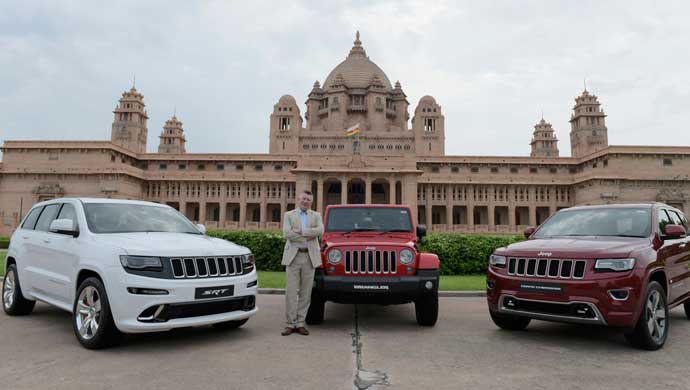 Kevin Flynn, President and MD, FCA India with L-R- SRT, Wrangler and Grand Cherokee