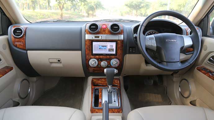 Smart interiors of the Isuzu MU-7 Automatic