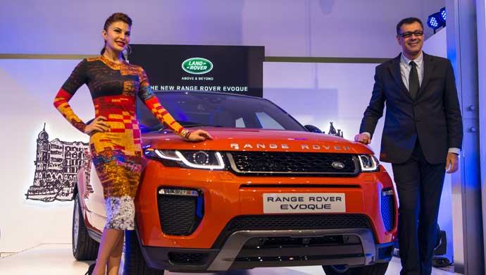 Rohit Suri, President, Jaguar Land Rover India Ltd and Jacqueline Fernandez at the launch of MY16 Range Rover Evoque