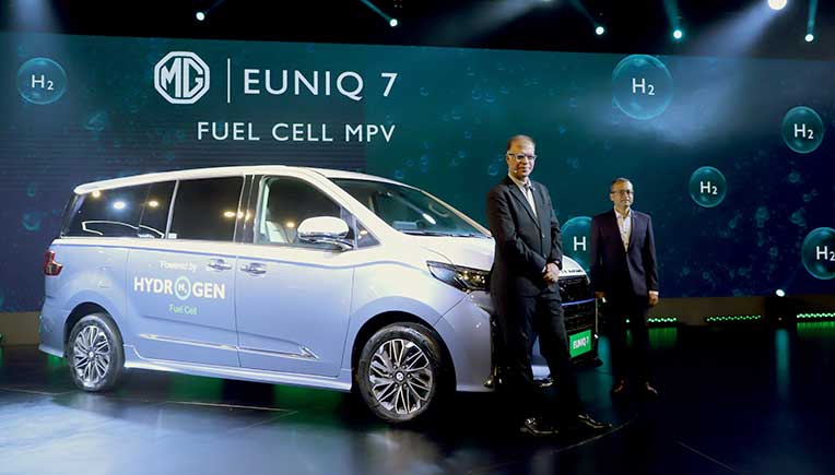 MG Motor India displays world’s first hydrogen fuel-cell MPV – Euniq 7