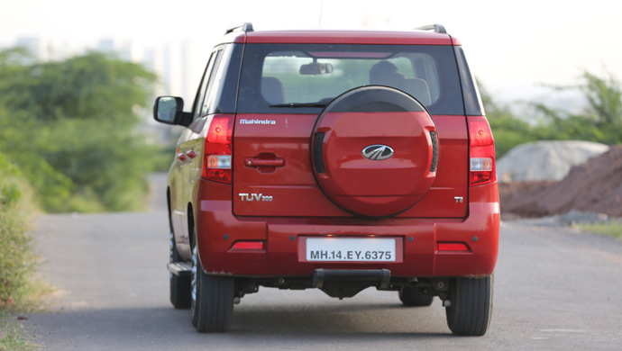 TUV300 rear shot...looks beautiful with its tailgate mounted spare wheel