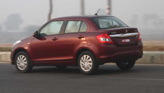 Rear shot of the Maruti Suzuki Swift Dzire AMT