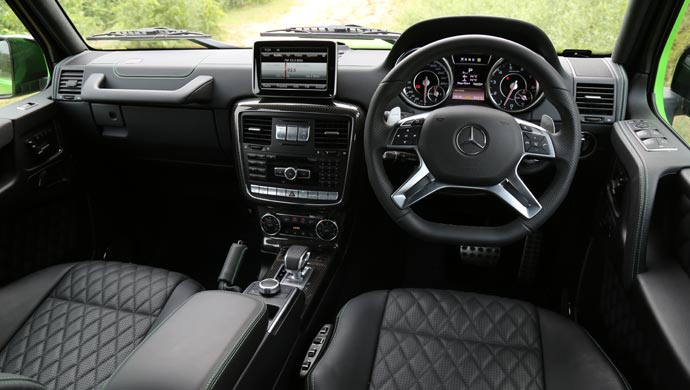 The plush interiors of the Mercedes AMG G63