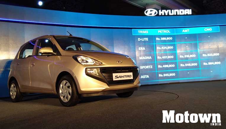 Hyundai launches all-new Santro at Rs 3.89 lakh onward