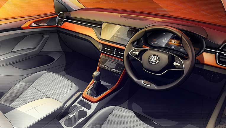 Interior sketch offers first preview of the Skoda Kushaq SUV
