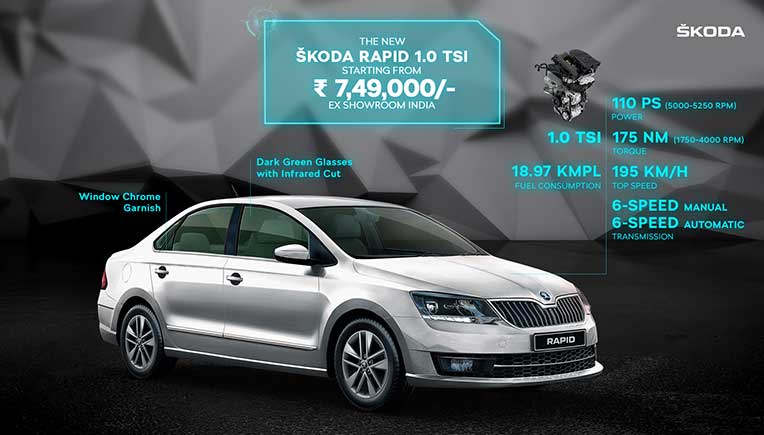 New Skoda Rapid unveiled at Rs 7.49 lakh onward