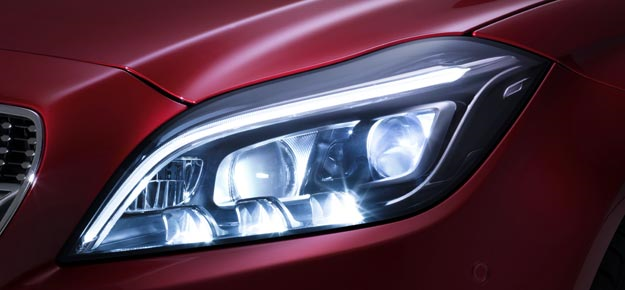 New multibeam LED headlamps in Mercedes CLS