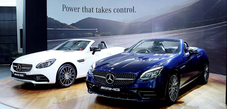 No. 43, the Mercedes-Benz roadster AMG SLC 43 for Rs 77.50 lakh 