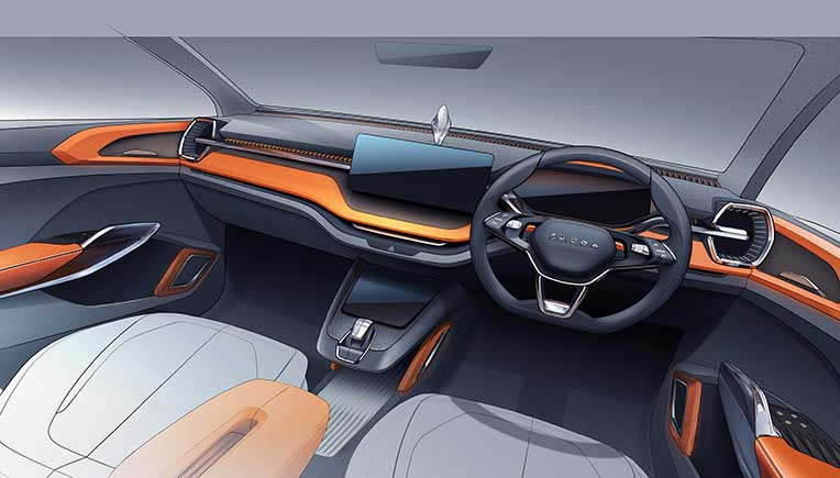 Skoda India compact SUV interior sketch revealed