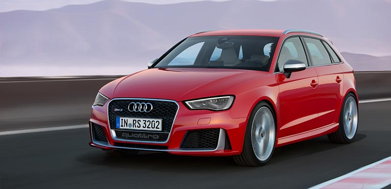 The new Audi RS 3 Sportback is a powerful compact car