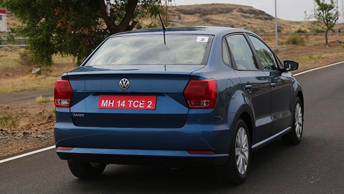 Rear shot of the new Volkswagen Ameo