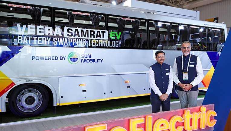 Sun Mobility with Veera Vahana showcases modular battery swapping tech