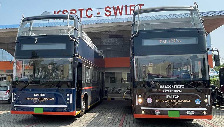 Switch EiV 22 open-roof double decker electric buses for Kerala state capital