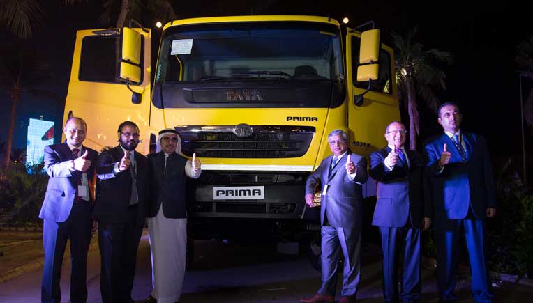 Senior officials at the Tata Prima truck launch in Saudi Arabia