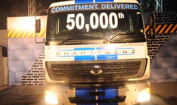 50,000 BharatBenz trucks on Indian roads in less than 5 years